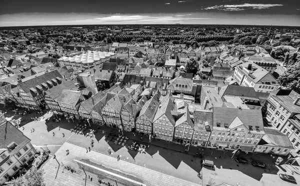 Celle Deutschland Juli 2016 Luftaufnahme Mittelalterlicher Straßen Einem Sommertag — Stockfoto