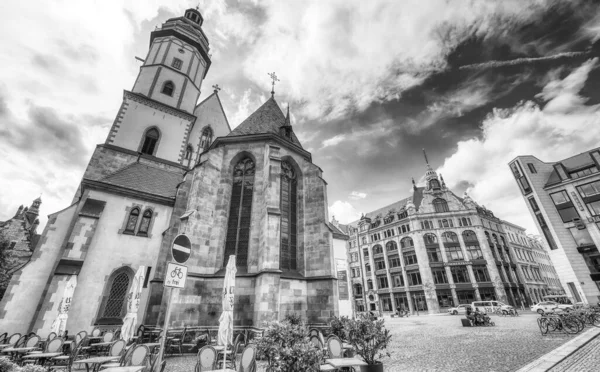 Lipsko Německo Července 2016 Krásný Výhled Středověké Městské Ulice Budovy — Stock fotografie