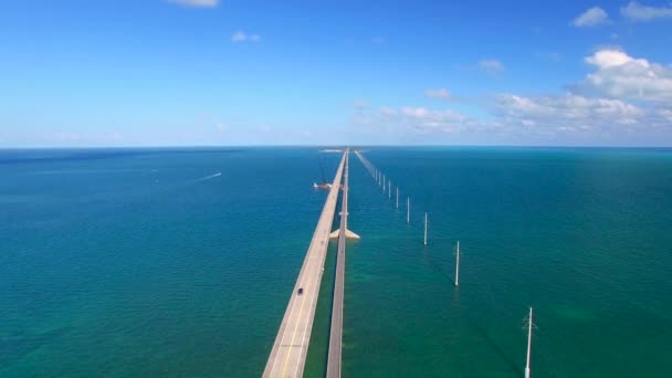 Overseas Highway Luftaufnahme von der Drohne, Florida — Stockvideo