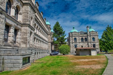Vancouver Adası, Kanada - 15 Ağustos 2017: Victoria 'daki British Columbia Parlamento Binaları