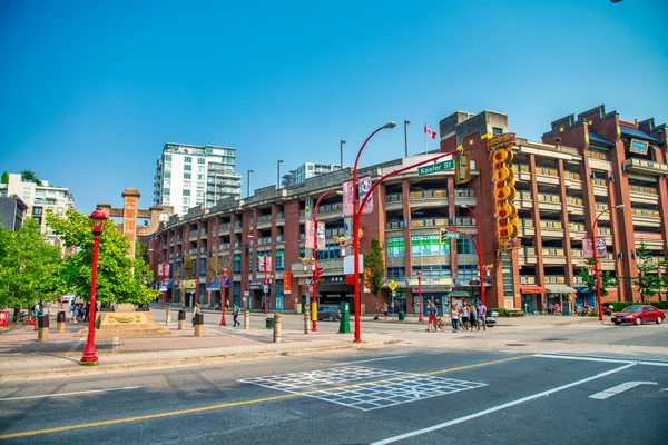 Vancouver Canadá Agosto 2017 Coloridas Calles Chinatown Hermoso Día Soleado —  Fotos de Stock