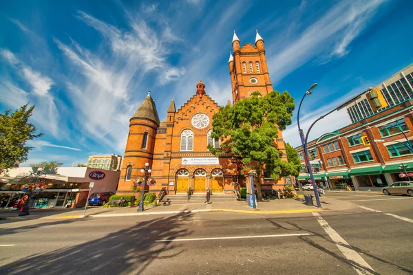 Vancouver Island Canada August 2017 Andrew Presbyterian Facade Victoria Beautiful — Stock Photo, Image