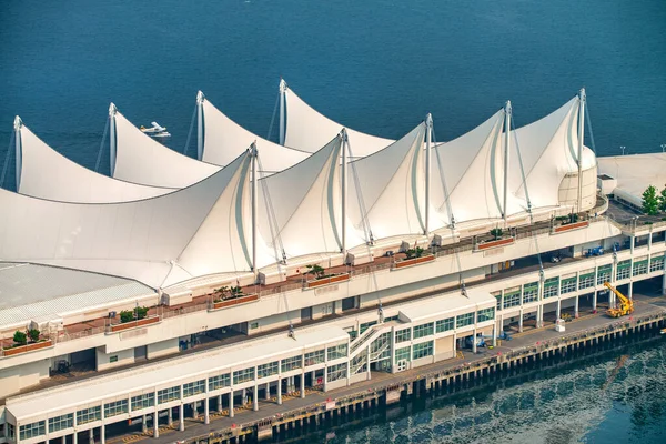 Taket Kanada Placera Med Vita Segel Vancouver Harbour Kanada Flygbild — Stockfoto