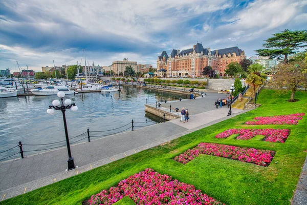 Victoria Canadá Agosto 2017 Fairmont Empress Hotel Hermoso Día Soleado — Foto de Stock