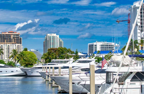 Fort Lauderdale Florida Februari 2016 Boten Aangemeerd Haven Van Stad — Stockfoto