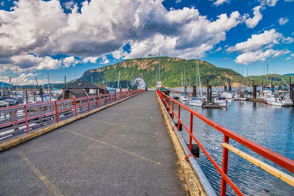 Vancouver Island Canada August 2017 Havnen Cowichan Bay Båter Vakker – stockfoto