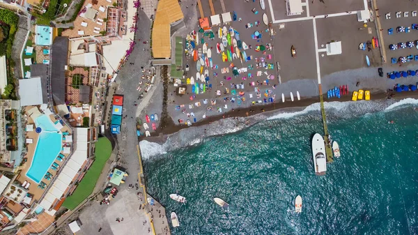 Nad Hlavou Letecký Výhled Positano Beach Krásného Letního Dne — Stock fotografie