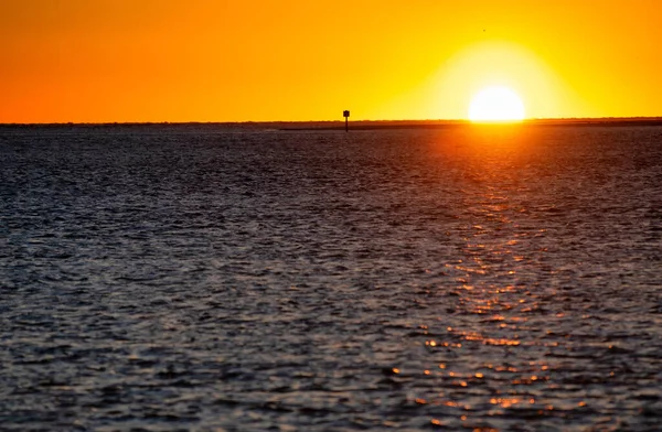 Amazing Sunset Ocean Orange Sun Setting — Stock Photo, Image