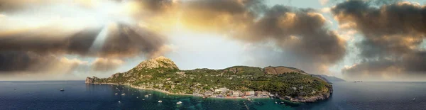 Panoramic Sunset Aerial View Amalfi Coast Sorrento Italy — Stock Photo, Image