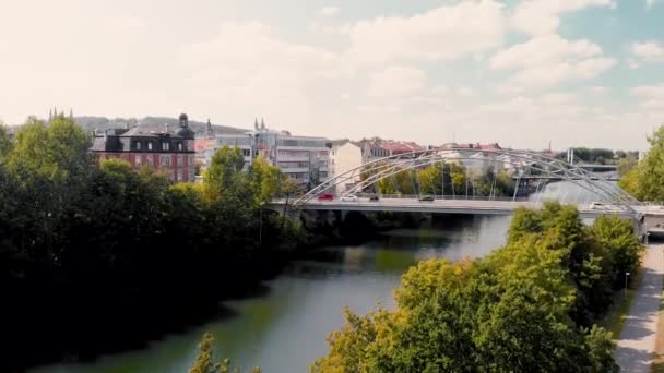 Bamberg im Sommer, Deutschland. Blick von der Drohne — Stockvideo