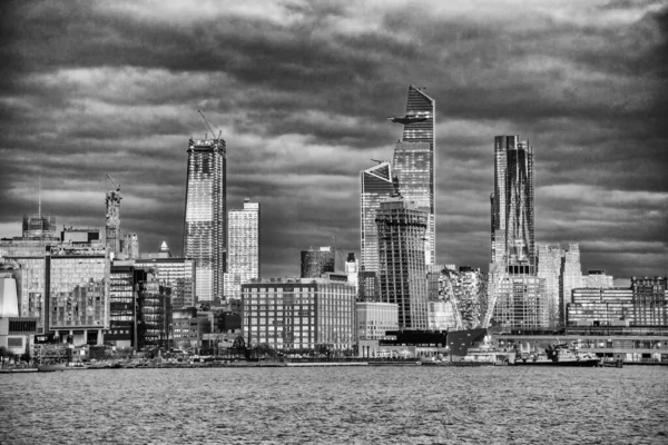 Sunset View Hudson Yards Midtown Manhattan Seen Ferry Boat Tour — Stock Photo, Image