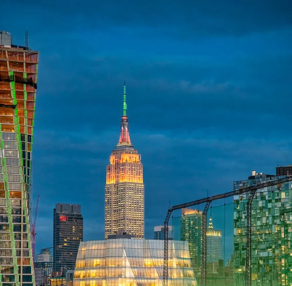 Vista Sul Tramonto Dello Skyline Midtown Manhattan Visto Tour Traghetto — Foto Stock