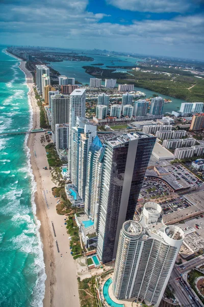 Luchtfoto Van Miami Beach Wolkenkrabbers Florida — Stockfoto