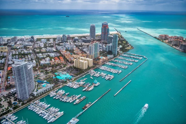 Вид Воздуха Майами Бич Саут Пуэнт Парк Флорида — стоковое фото