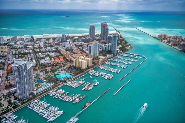 Vista Aérea Miami Beach South Pointe Park Florida —  Fotos de Stock