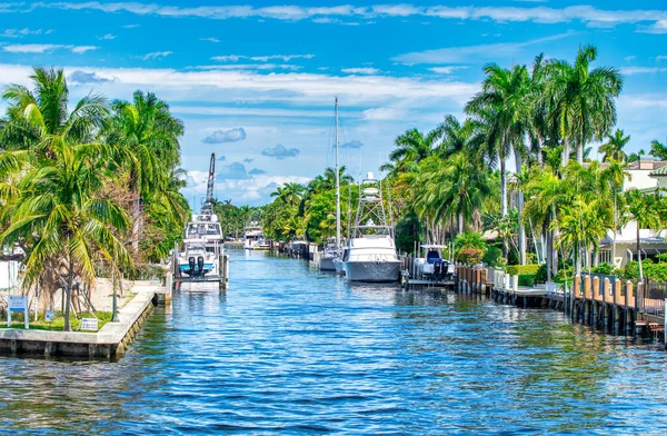 Fort Lauderdale Florida February 2016 Beautiful View City Canals Boats — Stock Photo, Image