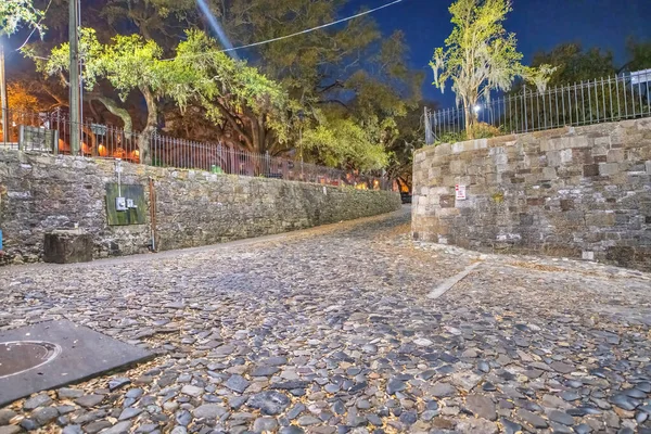 Savannah, Georgia. Road to the city promenade along Marsch Island Channel