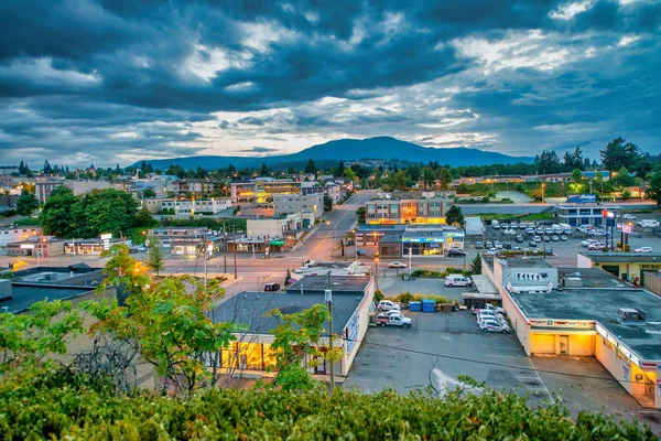 Nanaimo Kanada Srpna 2017 Nanaimo Budovy Panorama Při Západu Slunce — Stock fotografie