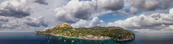 Vista Aérea Panorámica Atardecer Costa Amalfi Cerca Sorrento Italia — Foto de Stock