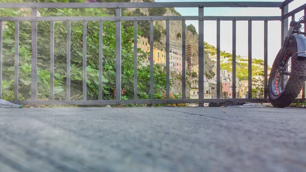 Terrasse Und Motorrad Amalfi Italien — Stockfoto