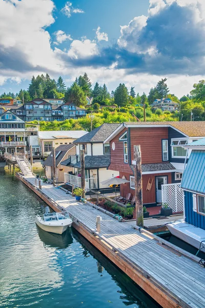 Vancouver Island Canadá Agosto 2017 Porto Cowichan Bay Barcos Belo — Fotografia de Stock