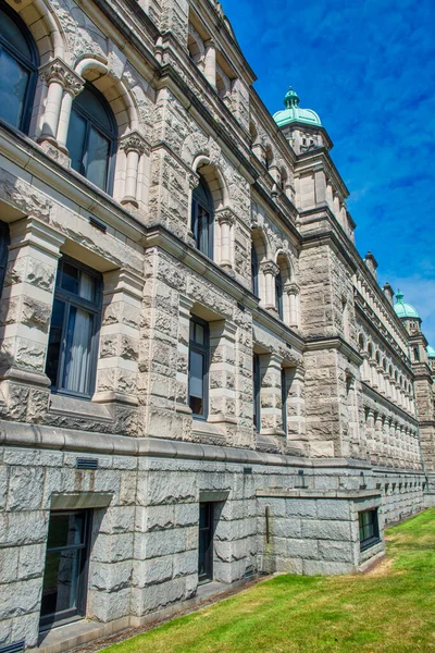British Columbia Parliament Edifícios Belo Dia Ensolarado Victoria Canadá — Fotografia de Stock
