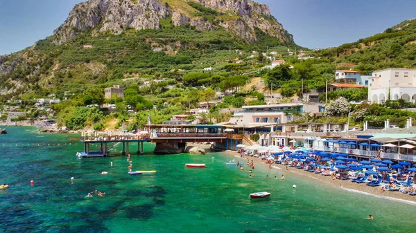 Vista Aérea Incrível Costa Amalfitana Temporada Verão — Fotografia de Stock