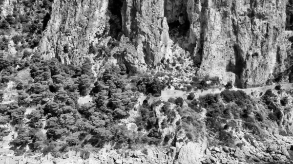 Прекрасна Берегова Лінія Марині Піккола Капрі Повітряний Вид Дрона — стокове фото