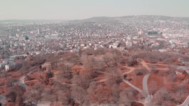 Vista aérea de Budapest en primavera. Movimiento lento — Vídeo de stock