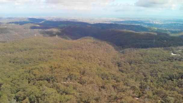 Australian Mount Lofty Conservation Park 에서 온 Adelaide nournical flonama from drone — 비디오