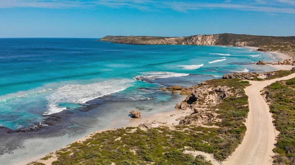 Pennington Bay Nádherná Pláž Ostrově Klokan Jižní Austrálii Letecký Pohled — Stock fotografie