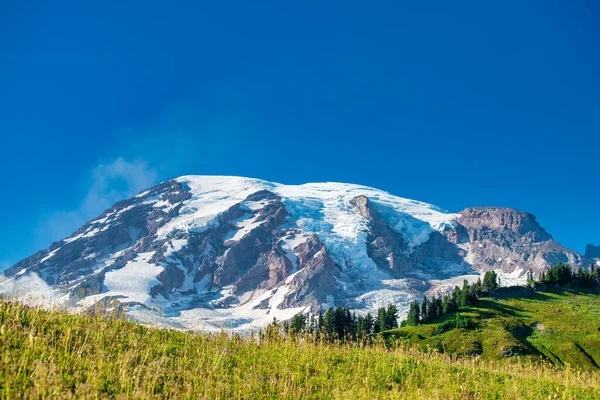 Monte Rainier Con Vetta Innevata Una Bella Giornata Sole Washington — Foto Stock