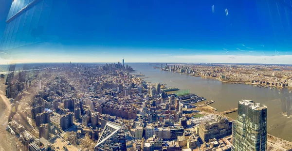 Manhattan Panoramic Skyline High Vantage Point Hudson River New York — ストック写真