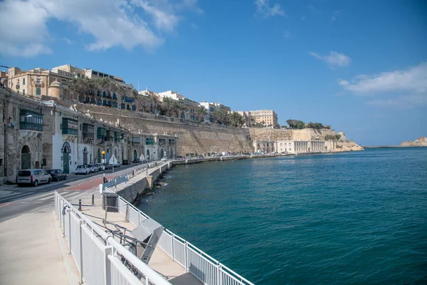 Valletta Malta Dubna 2022 Pobřeží Při Západu Slunce Valletta — Stock fotografie