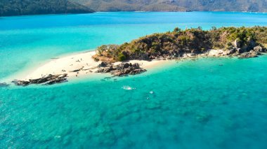 Whitsunday Islands Park, Queensland, Australia. Aerial view of beautiful sea from a drone. clipart