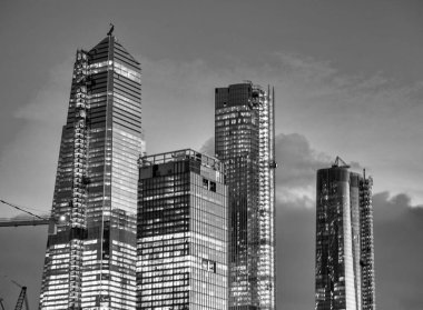 Hudson Yards gökdelenlerinin gece ışıkları, New York