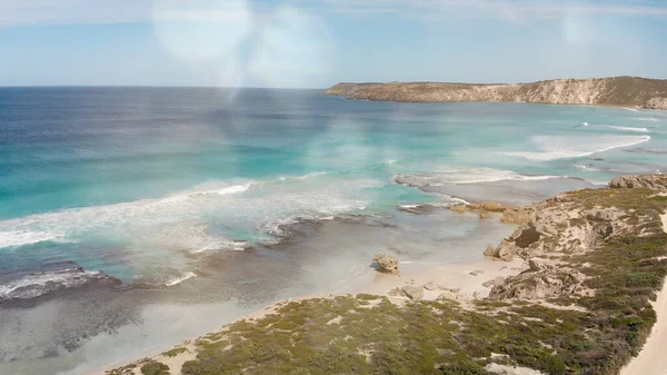 Pennington Bay Wspaniała Plaża Kangaroo Island Australia Południowa Widok Lotu — Zdjęcie stockowe