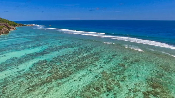 Luftaufnahme Des Anse Source Argent Beach Digue Seychellen Afrika — Stockfoto