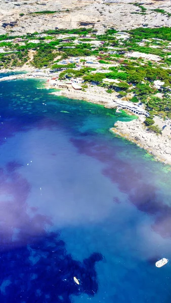 Panorama Luftaufnahme Des Strandes Von Marina Piccola Auf Capri Aus — Stockfoto