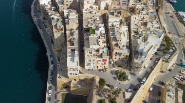 Malta Adası 'ndaki Senglea' nın havadan görüntüsü.