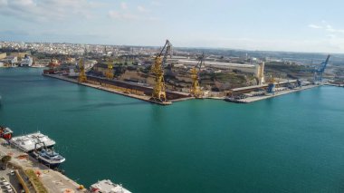 Malta Adası 'ndaki Senglea' nın havadan görüntüsü.