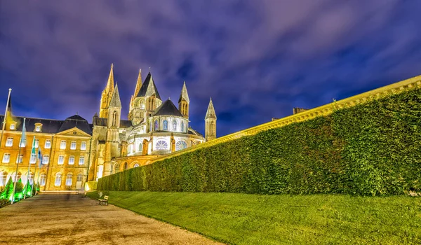 Abbaye Aux Hommes Night View Caen Landmark France — Stockfoto