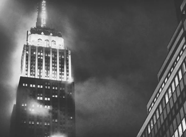 New York Şehri Aralik 2018 Ünlü Empire State Binası Gece — Stok fotoğraf