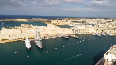 Malta Adası 'ndaki Senglea' nın havadan görüntüsü.