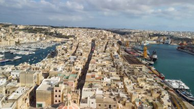 Malta Adası 'ndaki Senglea' nın havadan görüntüsü.
