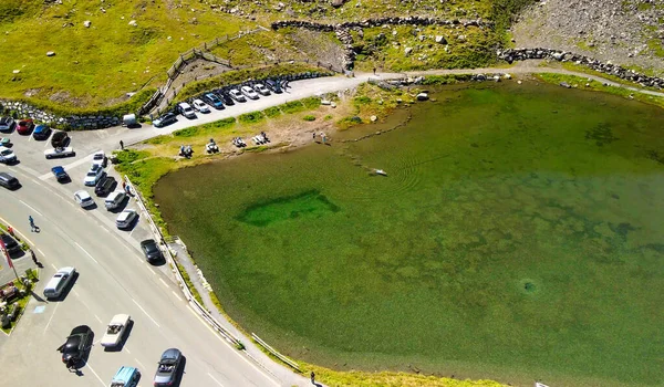 Fuscher Lacke Widok Lotu Ptaka Sezonie Letnim Alpejska Droga Grossglockner — Zdjęcie stockowe