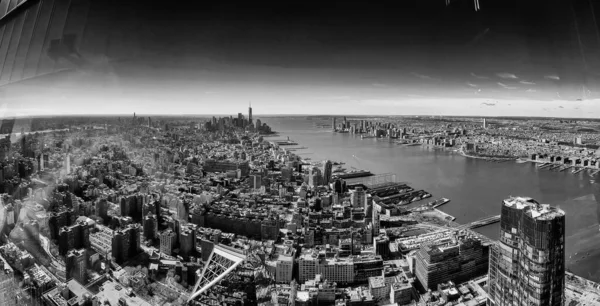 Панорамный Небосклон Манхэттена Высокой Смотровой Площадки Реки Гудзон Нью Йорк — стоковое фото
