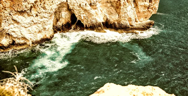 Vista Aerea Della Grotta Azzurra Malta — Foto Stock