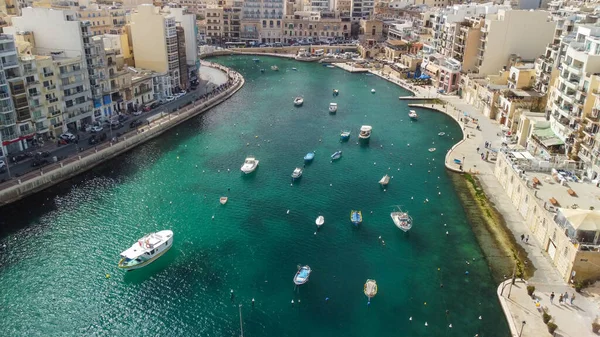 Aerial View Spinola Bay Julien Malta Island — Stock Photo, Image