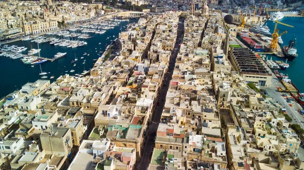 Malta Adası 'ndaki Senglea' nın havadan görüntüsü.